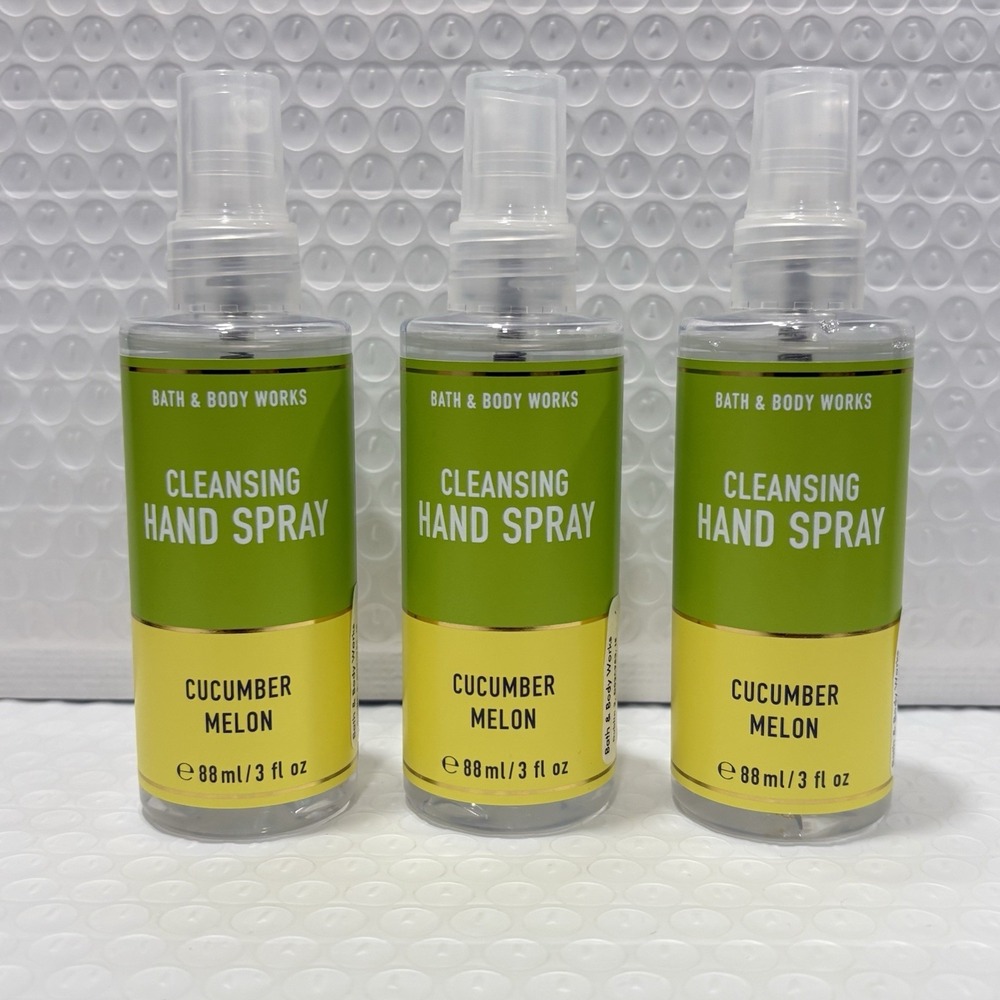 Bath & Body Works Set of 3x - CUCUMBER MELON - Anti-Bacterial Hand Spray 3 oz